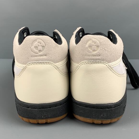 CONVERSE Size 10 Cream Black Mixed Materials Leather Sneakers - Picture 3 of 10